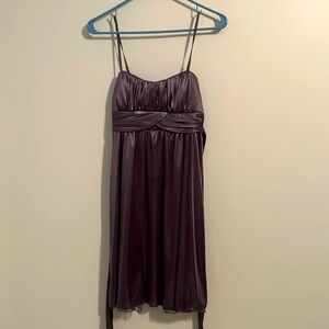 Formal gray satin dress